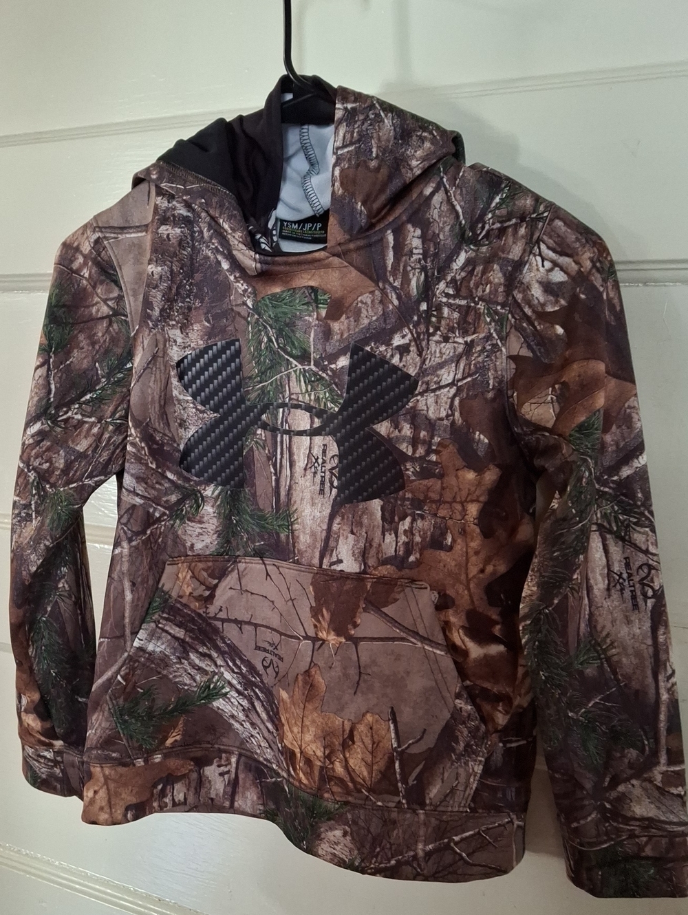 Realtree Brown & Green Camo Kids Hoodie with Black Logo (Mis458)